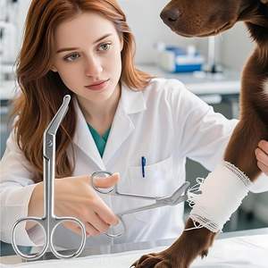 Ciseaux à bandage universels de qualité supérieure, 14 cm, argent, robustes, inclinés, super coupe, acier inoxydable, chirurgicaux, manuels - Product Image 5