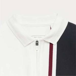 Polo Premium de Manga Larga con Media Cremallera y Bloques de Color, con Tela Suave, Comodidad y Estilo Urbano Moderno con Paneles en Contraste - Product Image 3