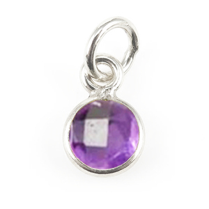 Minuscule rond plaqué or lunette ensemble 6mm pierre précieuse naturelle pierre de naissance pendentif à breloque 925 bijoux en argent Sterling faisant des fournitures - Product Image 6