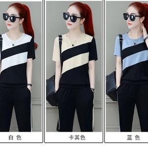 Ropa deportiva de ocio para mujer, ropa de verano 2024, nuevos vestidos de moda, pantalones cortos de manga corta, dos conjuntos para mujer, conjunto de 2 uds. - Product Image 4