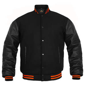 Wholesale Custom Men's <b>Varsity</b> <b>Jackets</b> with Stand Collar High Street Style Winter Letterman Blank <b>Jackets</b> - Product Image 6