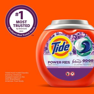 Cápsulas de Detergente para Ropa Tide Power Pods con Febreze, 45 Unidades, Aroma Spring & Renewal, Frescura Durante Todo el Día - Product Image 1
