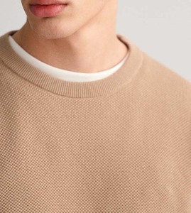 Suéter de algodón de color sólido para hombre, jersey de cuello redondo, ropa de invierno, informal, en blanco, manga larga, venta al por mayor, suéter transpirable más vendido - Product Image 2