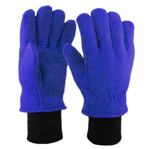 Reinforced Cowhide Grain Leather Work <b>Gloves</b> Cold Resistant Thick Fleece Lining Industrial <b>Driver</b> <b>Gloves</b> Hand Arm Protection - Product Image 6