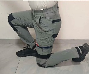 High-Stretch Canvas Casual <b>Work</b> Trousers Multi-Pocket Breathable Wear-Resistant Hiking Pants Men <b>Knee</b> <b>Pads</b> Waterproof - Product Image 1