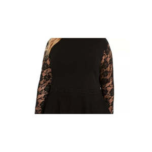 Maglione peplum in pizzo nero da donna di INC International Concepts nella taglia 3X - Product Image 2