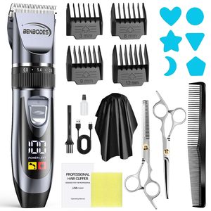 Tondeuse à cheveux et barbe professionnelle sans fil avec écran LED, rechargeable, kit de toilettage pour le soin des cheveux et du corps, alimentation USB par batterie - Product Image 3