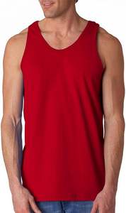 Camiseta sin mangas de algodón de moda de alta calidad para hombre, informal, antibolitas, transpirable, de punto, con patrón sólido, estampado de transferencia de calor para - Product Image 6