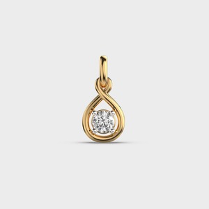 IGI Certified Round Cut Lab Grown Diamond Solitaire <b>Infinity</b> Pendant for Women in 14K Yellow / <b>Rose</b> & White Gold - Product Image 5