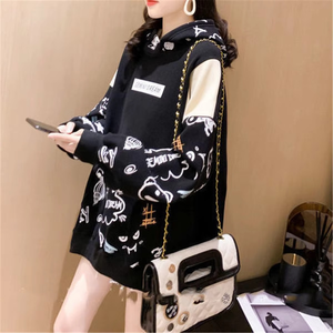 Drop Shoulder Spring Autumn Hoodie Sweatshirt Women Tops Loose Casual Milk Print Hoodies Female - Product Image 3