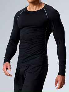 Camiseta de Compresión de Alto Rendimiento para Hombre, Corte Ajustado, con Logotipo Personalizado y Efecto Refrigerante, Camiseta Informal y Deportiva - Product Image 3