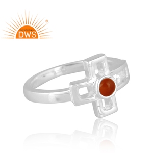 Best Selling 925 Fine Sterling Silver Natural Carnelian Gemstone <b>Statement</b> <b>Ring</b> Jewelry For Women Gift For Her - Product Image 3