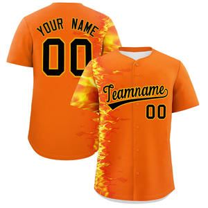 Venta al por mayor de ropa de béisbol para hombres, sublimación personalizada, número de logotipo de color, nuevo diseño, patrón de botones, camiseta de béisbol - Product Image 6