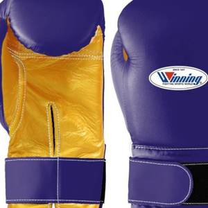 Gants de boxe professionnels en cuir violet doré avec fermeture velcro au poignet, pour l'entraînement et le sparring, pour hommes et femmes - Product Image 2