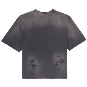 Camiseta de Verano 2025 para Hombre, Cuello Redondo, Manga Corta, Color Sólido, 100% Algodón, Ecológica, Transpirable, Corte Holgado, Impresión DTG, Venta al Por Mayor - Product Image 2