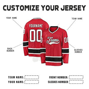 Usine sur mesure maillots de Hockey sur glace transfert de chaleur imprimé uniformes d'équipe en gros maillots de Hockey vierges unisexe adultes 100% - Product Image 4