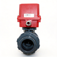 Vanne à boisseau sphérique motorisée DN32 40mm 220V AC en PVC, raccord union, filetage BSP, vanne de contrôle électrique à raccord collé