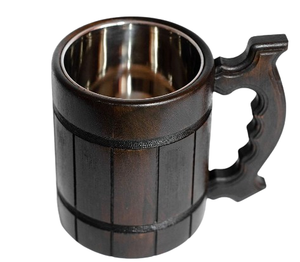 Taza de Madera Contemporánea con Asa de Madera de Mango, Ecológica y Duradera, para Uso en Interiores y Exteriores, Color Personalizable - Product Image 4