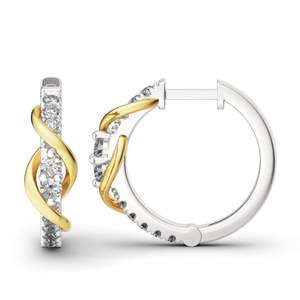 Pendientes de Aro de Plata de Ley con Diamantes Jeulia Never Apart - Product Image 1