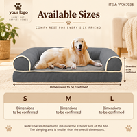Lit orthopédique pour chien Yangyang, rembourrage en éponge, suède respirant, lavable, matelas pour animaux de compagnie toutes saisons pour chiens, chats, petits animaux