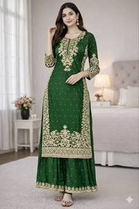 ZAIN EXPORTS Traje de Fiesta Salwar Kameez de Terciopelo Azul Rey con Bordado de Lentejuelas/Moti, Secado Rápido, para Todas las Temporadas - Product Image 3