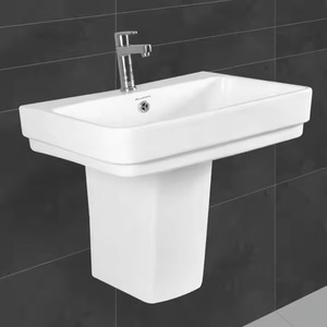 Produits sanitaires de haute qualité et à la mode-Demi-bassin sur pied avec lavabos à main Prix de gros bon marché, salle de bains - Product Image 3