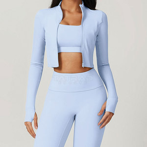 Ensemble de yoga 3 pièces pour femmes, dernier design, haute qualité, devant uni, taille élastique, 100% coton, respirant, léger, vente en gros - Product Image 5