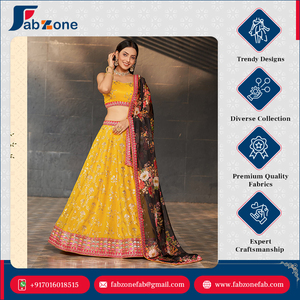 Conjunto de Lehenga Choli Dupatta Tradicional Étnico Premium con Bordado para Ocasiones Especiales, Completamente Cosido - Product Image 5