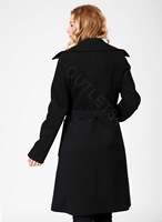 Chaqueta Bomber Acolchada Negra de Doble Botonadura para Mujer, de Alta Calidad, Económica, Ecológica, Transpirable, con Forro de Lana para Invierno