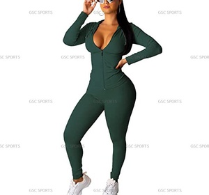 Sudadera con capucha y pantalón largo para mujer, conjunto de 2 piezas con cremallera, chándal informal, ropa activa de último estilo para chicas, venta al por mayor - Product Image 5