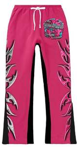 Custom Heavyweight Acid Wash Flared Sweatpants and Hoodie <b>Sets</b> Men Embroidery Streetwear Tracksuit Rhinestone Cropped Sweatsuit - Product Image 6