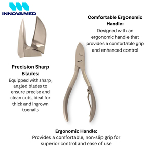 Non Slip Handle Toenail Clipper Cutter Precision Curved Blade Cutters for Thick and Ingrown Nails Podiatry Nippers - Product Image 4