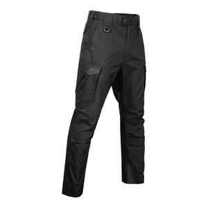 Pantalon cargo tactique en velours côtelé robuste pour l'extérieur, léger, mi-imperméable, droit, noir, multi-poches - Product Image 4