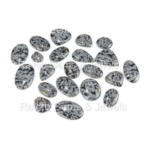 หินควอตซ์ทรงหลวมเกล็ดหิมะออบซิเดียนเรียบธรรมชาติปรับเทียบได้สำหรับทำเครื่องประดับขายส่ง - Product Image 5