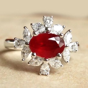 Bague de fiançailles vintage ovale en argent sterling 925 précieux avec rubis rose et diamants CZ sertis à griffes, certifiée par un tiers, pour mariage - Product Image 5