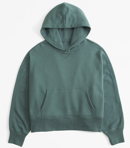 Sweat à capuche pour femme avec impression de logo personnalisé de haute qualité, couleur unie, poche avant, hauts pour femme, sweats à capuche respirants en polaire, courts pour femmes - Product Image 6