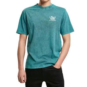 Camisetas ligeras de diseño personalizado lavadas y desteñidas al sol, ropa informal, el mejor estilo, Camiseta estampada de ajuste holgado de algodón 100% para hombres - Product Image 1
