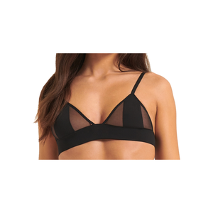 Reggiseno Bralette Senza Ferretto in Rete Morbida Orla da Donna Bluebella 41579 Nero Taglia L - Stile Triangolare Sexy con Gancetti Push-up Senza Cuciture - Product Image 2