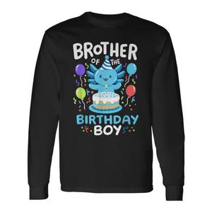 Maglietta promozionale a maniche lunghe coordinata per la famiglia del fratello dello compleandante con stampa Axolotl - Product Image 1