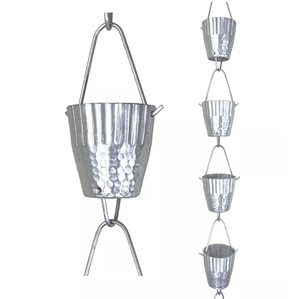 Cadena de lluvia decorativa para jardín estilo cubo con recubrimiento de polvo negro a precio barato - Product Image 4