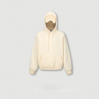 Individuelles Logo Wärmeisolierender Fleece Baumwoll-Polyester-Mix Schwergewichtiger Eingebauter Schlafmasken-Reisehoodie für Flug und Transit