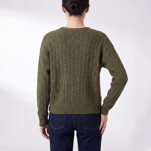 Cardigan a maglia caviata con scollo a V, taglia unica, adatto alle taglie 38-44 - Product Image 3