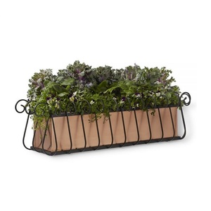 Soporte de metal para plantas de hierro, acabado con revestimiento negro, soporte para maceta de cuatro macetas para decoración de ventanas de casa - Product Image 4