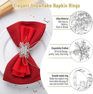 แหวนผ้าเช็ดปากคริสตัลสุดหรูไม่ซ้ำใครรูปทรงวินเทจของตกแต่งโต๊ะปาร์ตี้งานแต่งงานผ้าเช็ดปากแบบพิเศษสำหรับคริสต์มาสอินเดีย - Product Image 4