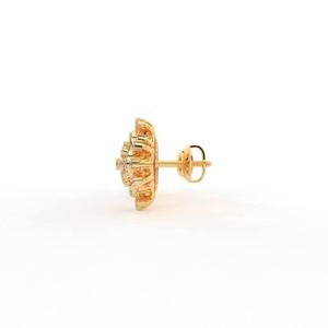 Stonewels Flower Design Brilliant Cut Zircon <b>Stud</b> Earrings 925 Silver Gold/Platinum Plating | Casual/Sporty Style IGI Certified - Product Image 3