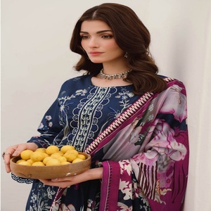 Venta al por mayor de trajes de 3 piezas de diseñador pesado Maxi Lawn ropa original de marca pakistaní e india Lehnga Choli de Ramsha - Product Image 5