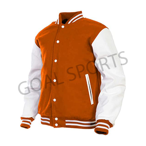 Blouson bombardier de Baseball en laine pour homme, Logo personnalisé, avec patchs de contraste, broderie, lettrage, varity - Product Image 3