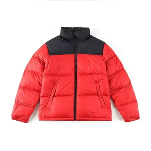 Custom Color Block <b>Winter</b> Puffer Jacket Men Light Blue And Black Stand Collar <b>Thick</b> Warm Bubble <b>Coat</b> OEM - Product Image 2