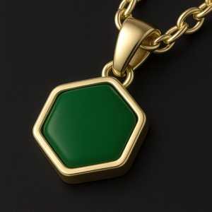 Pendentif Amazonite Unisexe en Argent Sterling 925 Plaqué Or et Rhodium avec Monture pour Cadeau d'Anniversaire - Product Image 2