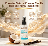 GATASE Vegan Organic Coconut Vanilla Nourishing Vitamin B7 Volumizing Smoothing Lightening Hair-Repairing Hair Oil Spray.